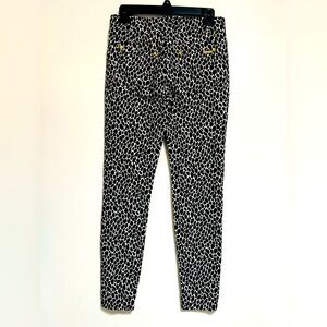 Michael Kors Miranda Textured Jaguar Print Pull On Pants Womens Size small